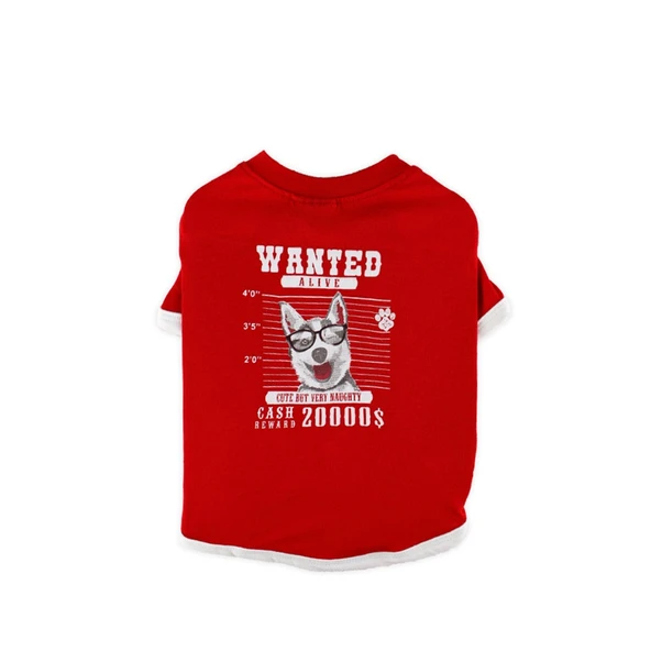 Zampa Wanted Kırmızı Köpek T-Shirt XSmall ürün görseli 1