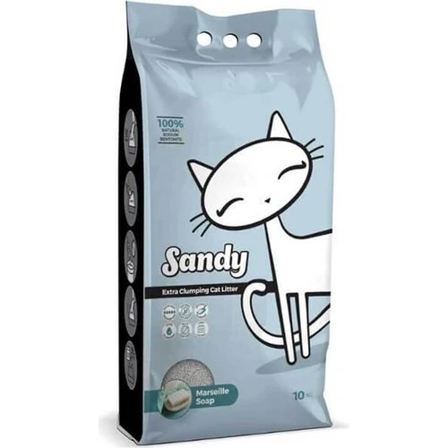 Sandy Sabun Kokulu Ekstra Topaklanan Sodyum Bentonit Kedi Kumu 10 Kg ürün görseli 1