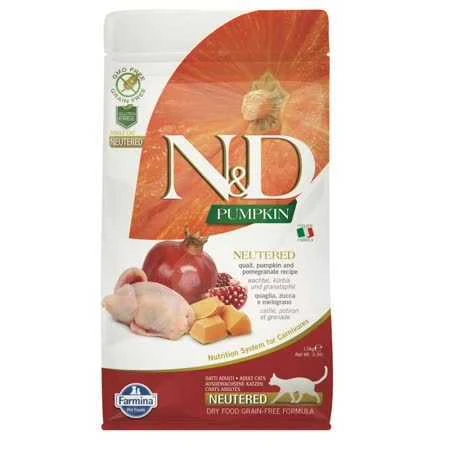 N&D Balkabaklı Bıldırcınlı Narlı Kısır Kedi Maması 1.5 Kg ürün görseli 1