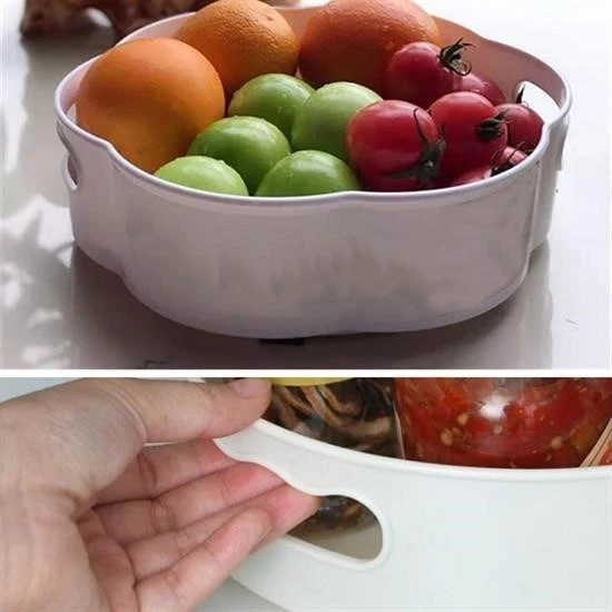 AMS NET® 360 Derece Dönebilen Mekanizmalı Yuvarlak Tepsi Formlu Sunum ve Servis Organizer Tablası - Resim 9