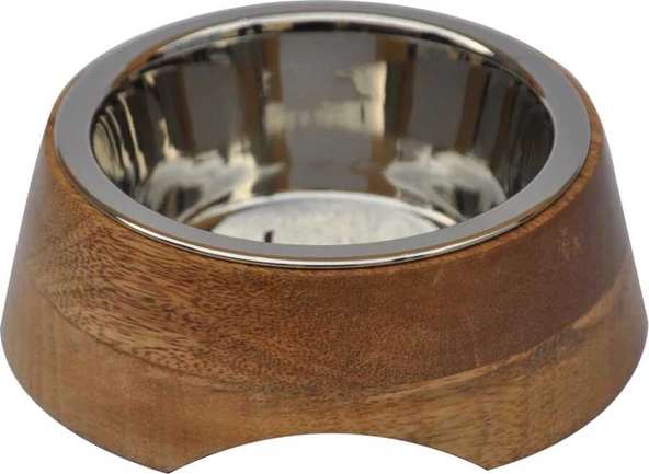 Zampa Kedi ve Köpek Kesik Ahşap Mama Su Kabı Medium ürün görseli 1