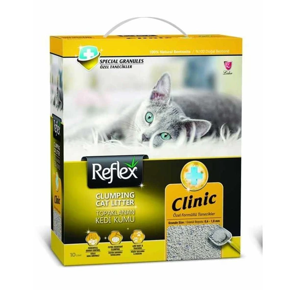 Reflex Klinik Topaklaşan İnce Taneli Kedi Kumu 10 Lt ürün görseli 1