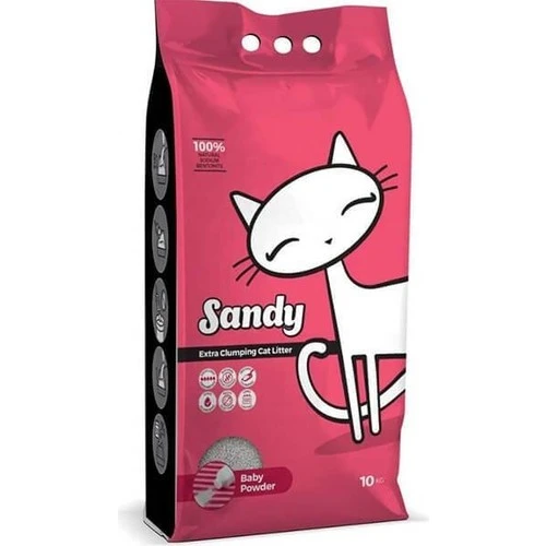 Sandy Pudra Kokulu Ekstra Topaklanan Sodyum Bentonit Kedi Kumu 10 Kg ürün görseli 1