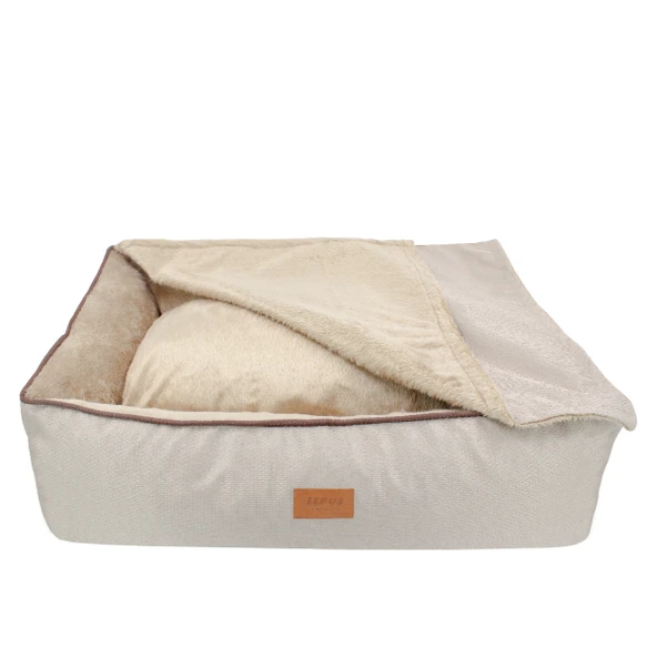 Lepus Winter Bed Kedi Köpek Yatağı Krem Medium ürün görseli 1