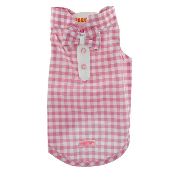 Pawstar Pink Gingham Shirt Köpek T-Shirt 2XLarge ürün görseli 1
