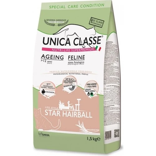 Unica Classe Star Hairball Tavuklu Yaşlı Kedi Maması 1.5 Kg ürün görseli 1