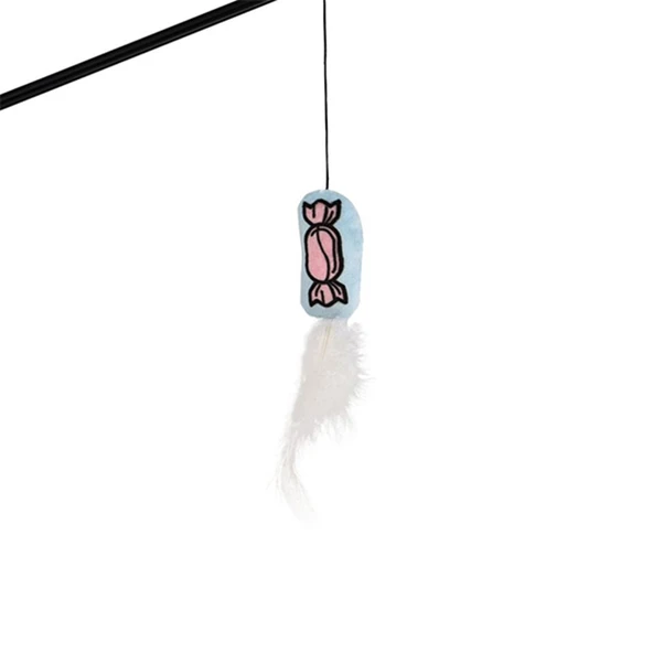 Zampa Şeker Desenli Kedi Oltası Mavi 40 Cm ürün görseli 1