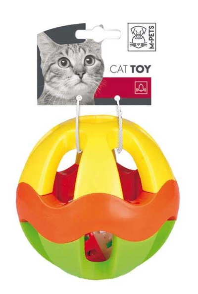 M-Pets Kedi Topu Zilli Renkli 12*12*12 Cm ürün görseli 1