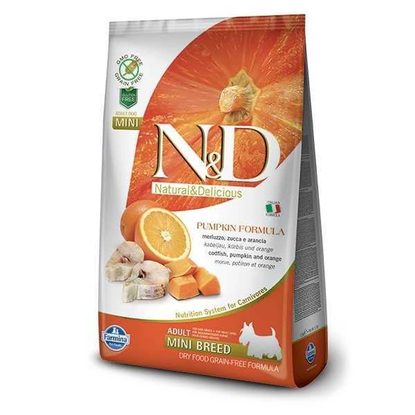 N&D Balkabaklı Morina Balıklı Tahılsız Küçük Irk Köpek Maması 2.5 Kg ürün görseli 1