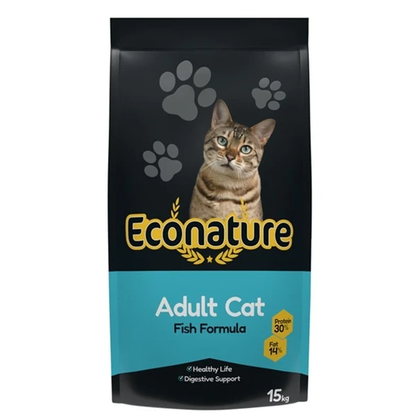 Econature Balıklı Yetişkin Kedi Maması 15 kg ürün görseli 1