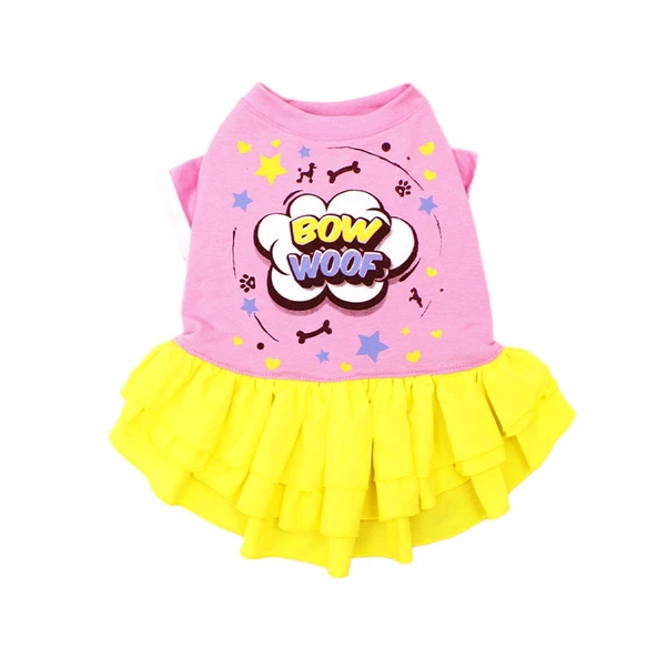 Zampa Bow Woof Pembe Fırfırlı Kedi Köpek Elbisesi Large ürün görseli 1