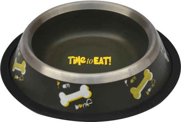 Zampa Kaymaz Tabanlı Kedi ve Köpek Kemik Desenli Mama Su Kabı 8 Oz ürün görseli 1