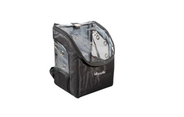 Leonpet Kedi ve Köpek Şeffaf Sırt Çantası Siyah 40x25x30 Cm ürün görseli 1