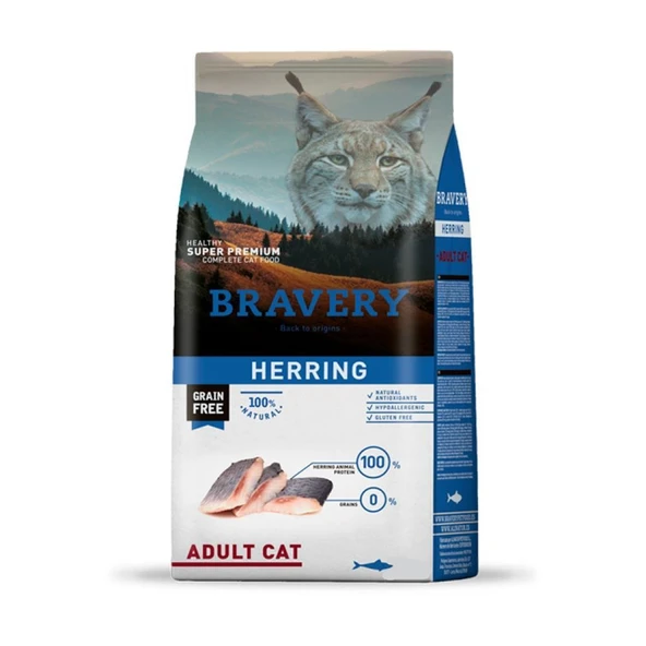 Bravery Tahılsız Ringa Balıklı Yetişkin Kedi Maması 2 Kg ürün görseli 1