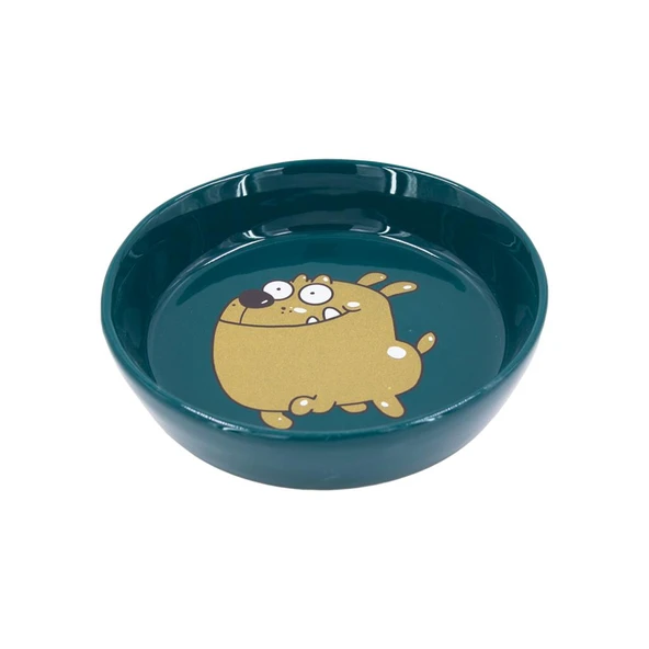 Lepus Renkli Seramik Kedi Köpek Mama ve Su Kabı Yeşil 250 ml ürün görseli 1