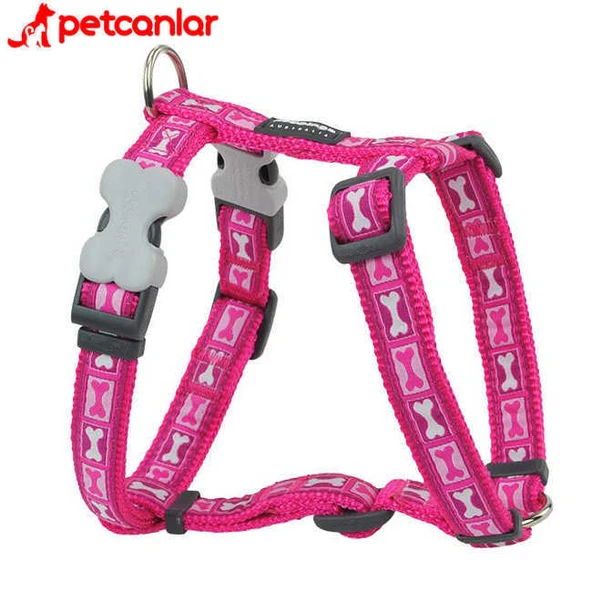 Red Dingo Kemik Desenli Köpek Göğüs Tasması 25 mm ürün görseli 1