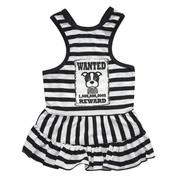 Doggy Dolly Wanted Askılı Çizgili Köpek Elbisesi XLarge ürün görseli 1