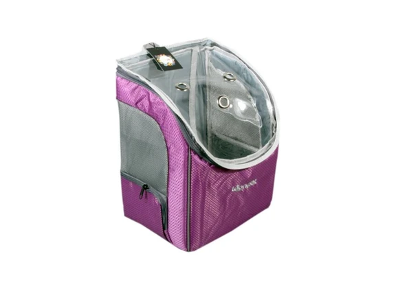 Leonpet Kedi ve Köpek Şeffaf Sırt Çantası Mor 40x25x30 Cm ürün görseli 1