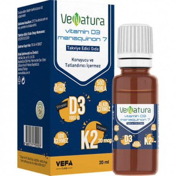 VeNatura Vitamin D3 ve K2 20ml Damla