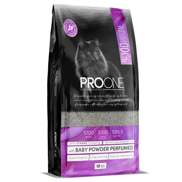 Pro One Pudra Kokulu İnce Taneli Topaklanan Kedi Kumu 10 lt ürün görseli 1