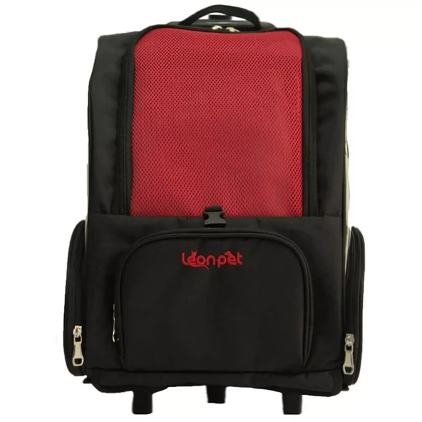 Leon Pet Tekerlekli Kedi ve Köpek Siyah Sırt Taşıma Çantası 28X55X38 Cm ürün görseli 1