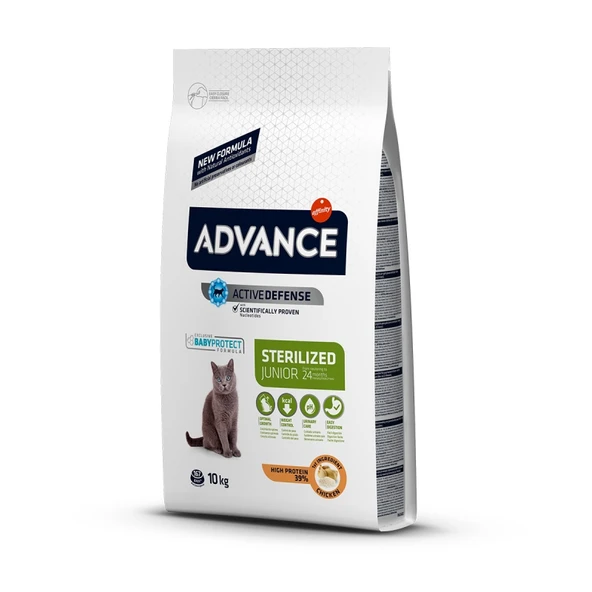Advance Young Sterilized Tavuklu Kısırlaştırılmış Yavru Kedi Maması 10 Kg ürün görseli 1