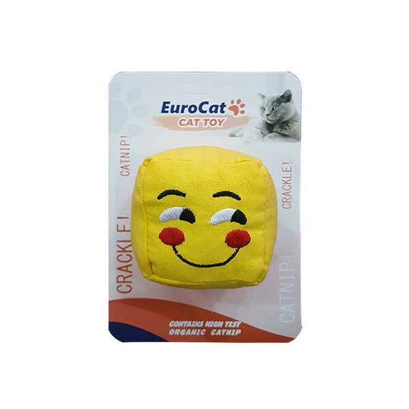 EuroCat Kedi Oyuncağı Gülen Smiley Küp 6 cm ürün görseli 1