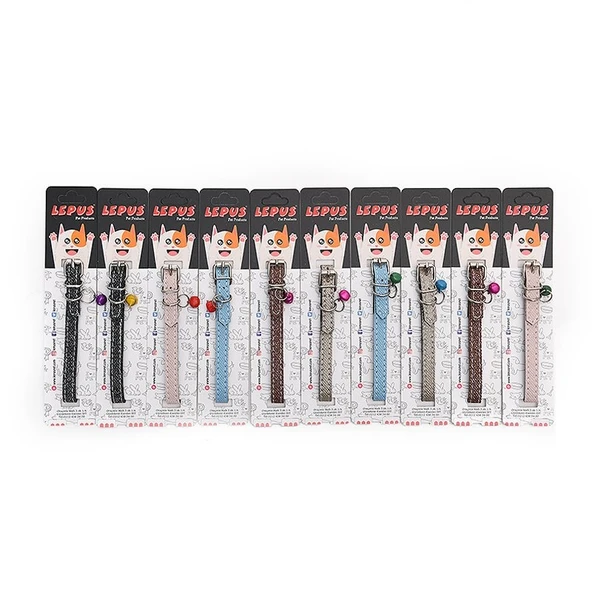 Lepus Kedi Boyun Tasması Deri Simli 30 Cm ürün görseli 1