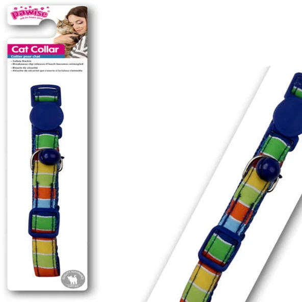Pawise Şerit Desenli Mavi Kedi Boyun Tasması 30 cm ürün görseli 1