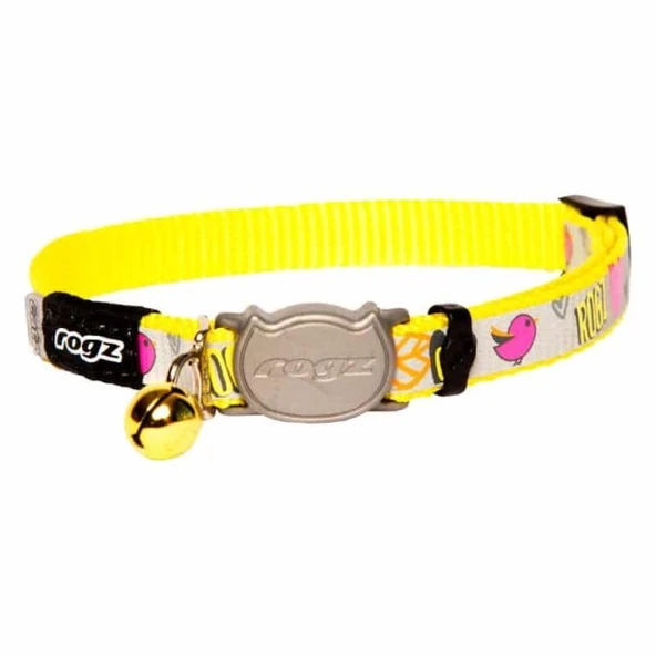 Rogz Catz Reflectocat Halsband Geel Bird Kedi Boyun Tasması 20x31 Cm ürün görseli 1