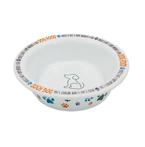 Lepus Renkli Seramik Köpek Mama ve Su Kabı Patili Beyaz 520 ml ürün görseli 1