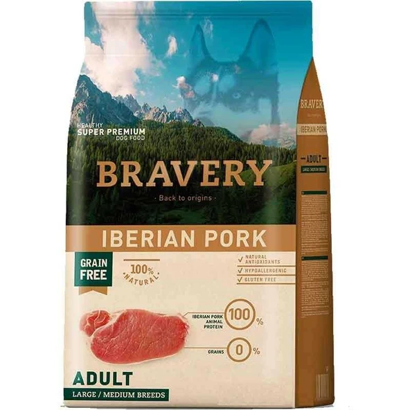 Bravery Tahılsız Domuzlu Büyük Ve Orta Irk Köpek Maması 4 Kg ürün görseli 1