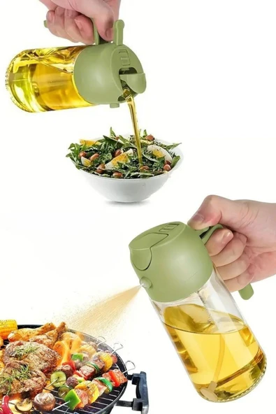 AMS NET® 2si 1arada Yağ Dökücü ve Spreyli Yağdanlık Cam Yağ Püskürtücü - Resim 7