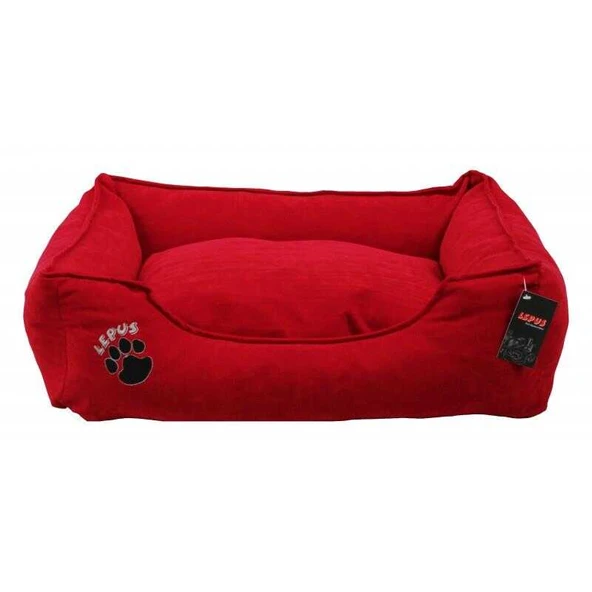 Lepus Soft Fermuarlı Köpek Yatağı Kırmızı Medium ürün görseli 1