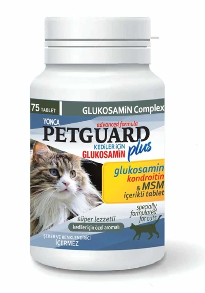 Petguard Plus Kediler İçin Glukosamin Tablet 75 Adet ürün görseli 1