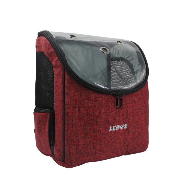 Lepus Backpack Kedi ve Köpek Sırt Çantası Bordo 25X30X40 Cm ürün görseli 1