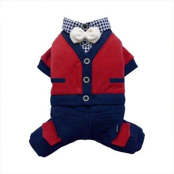 Doggy Dolly Papyonlu Kırmızı 4 Ayaklı Köpek Elbisesi XLarge ürün görseli 1