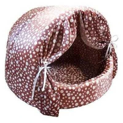 Pet Pretty Taytüyü Perdeli Yuvalı Kedi Yatağı Pembe 40*50*36 Cm ürün görseli 1
