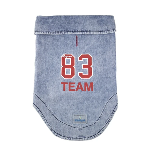 Zampa Light Blue Denim Kot Kedi ve Köpek Yeleği 2XLarge ürün görseli 1