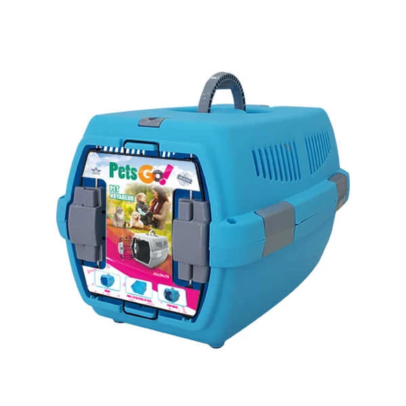 Petsgo Plastik Taşıma Çantası Mavi 48x32x29.5 Cm ürün görseli 1