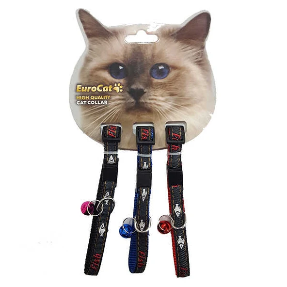 EuroCat Balık Desenli Çıngıraklı Kedi Boyun Tasması 28 Cm ürün görseli 1