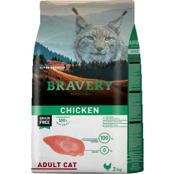 Bravery Tahılsız Kedi Maması Tavuklu 2 Kg ürün görseli 1