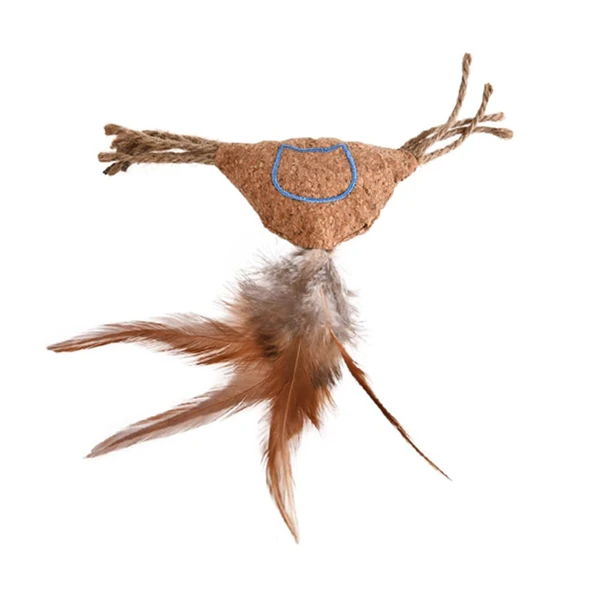 Zampa Kahverengi Tüylü Hasır Kedi Oyuncağı 15,5X21 Cm ürün görseli 1