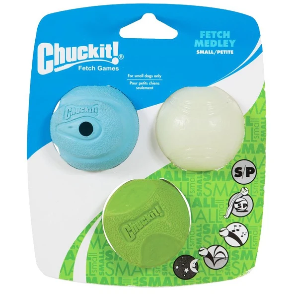 Chuckit Fetch Medley 3 Farklı Köpek Oyun Topu 6.5 Cm ürün görseli 1