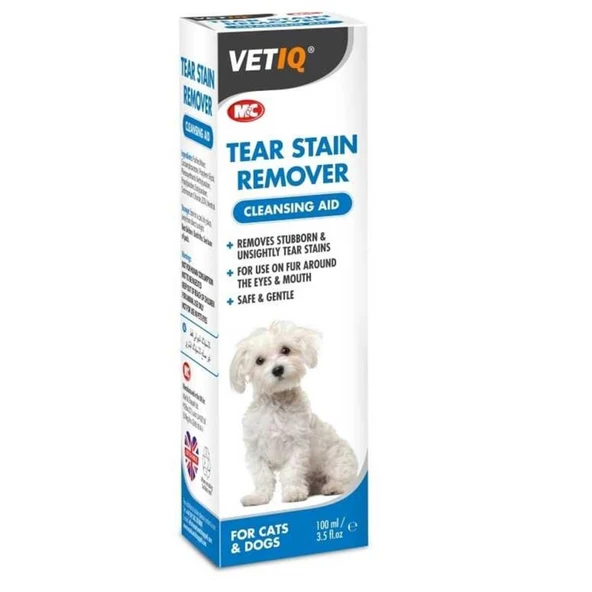 MC VetIQ Tear Stain Remover Kedi ve Köpek Gözyaşı Lekesi Temizleyici Losyon 100 ml ürün görseli 1