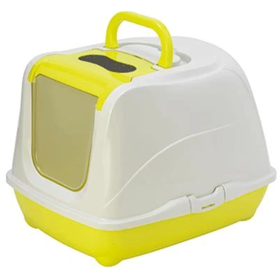 Moderna Flip Cat Büyük Kediler İçin Kapalı Kedi Tuvaleti Sarı ürün görseli 1