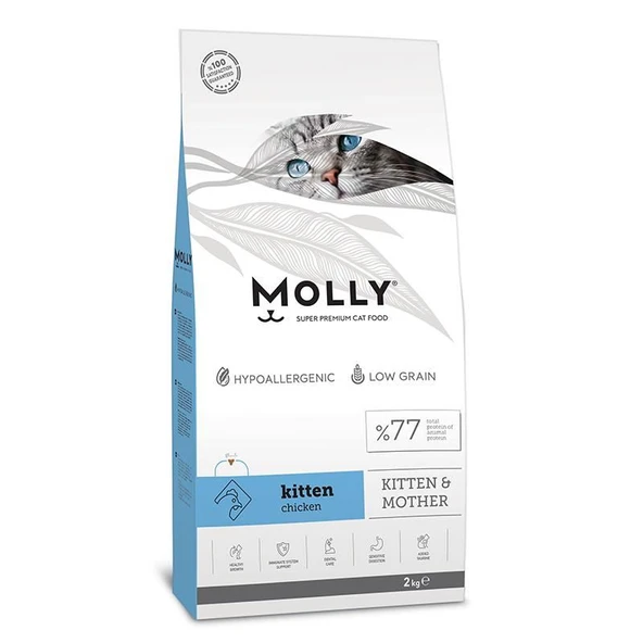 Molly Kitten Düşük Tahıllı Tavuklu Yavru Kedi Maması 2 Kg ürün görseli 1