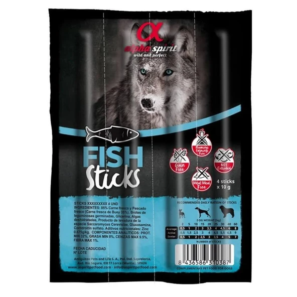 Alpha Spirit Balıklı Sticks Köpek Ödül Maması 4X10 Gr ürün görseli 1