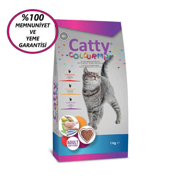 ​Catty Adult Colour Mix Yetişkin Kedi Maması 1 Kg ürün görseli 1