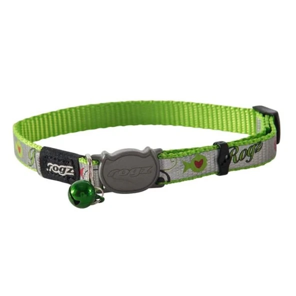 Rogz Catz Reflectocat Halsband Lime Fish Kedi Boyun Tasması 20x31 Cm ürün görseli 1